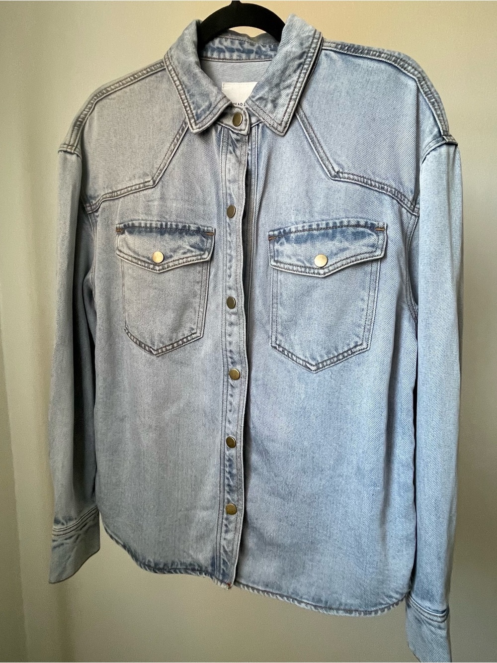 Light Wash Denim Shirt Jacket - Women Jeans